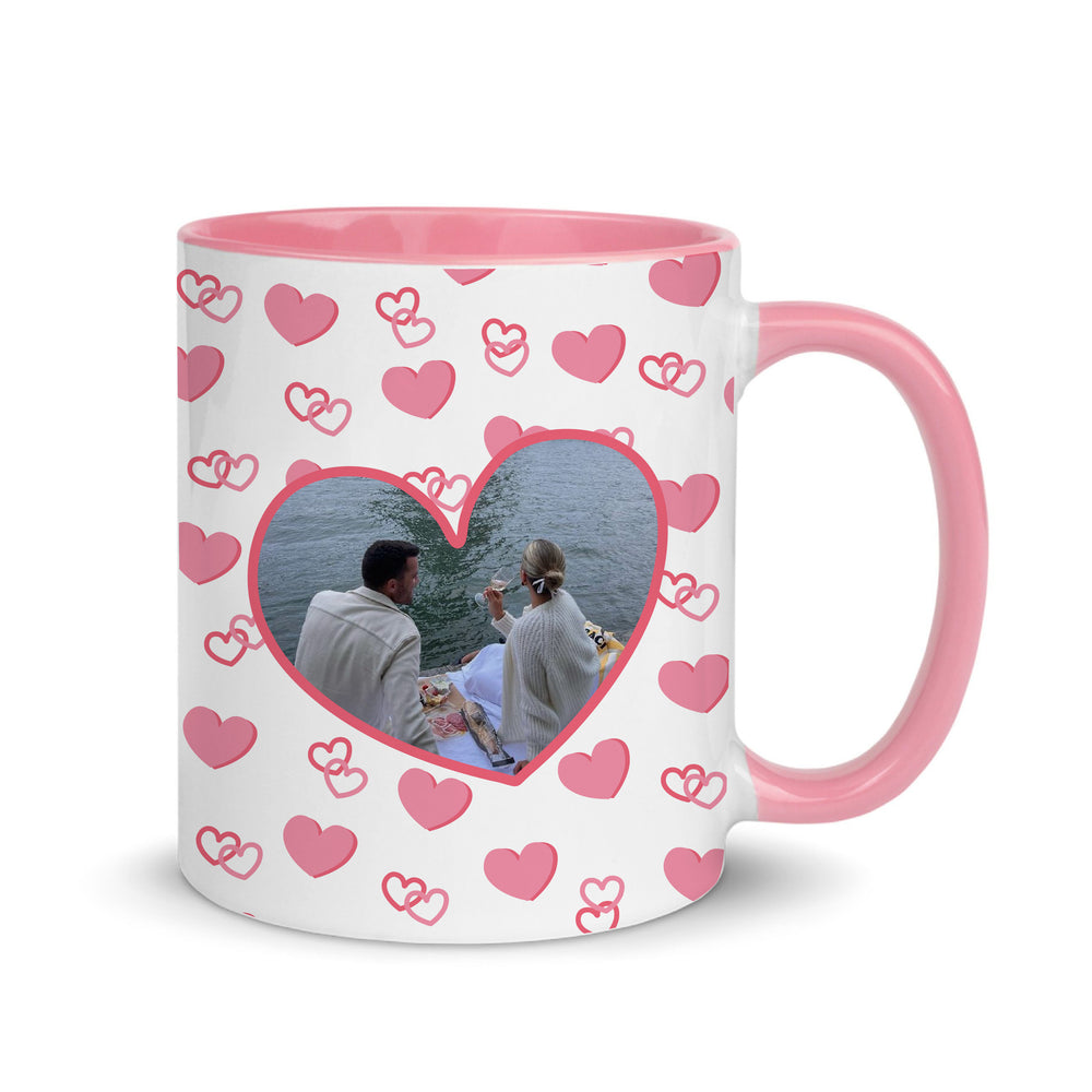 Personalised Valentine Photo Heart Handle Mug