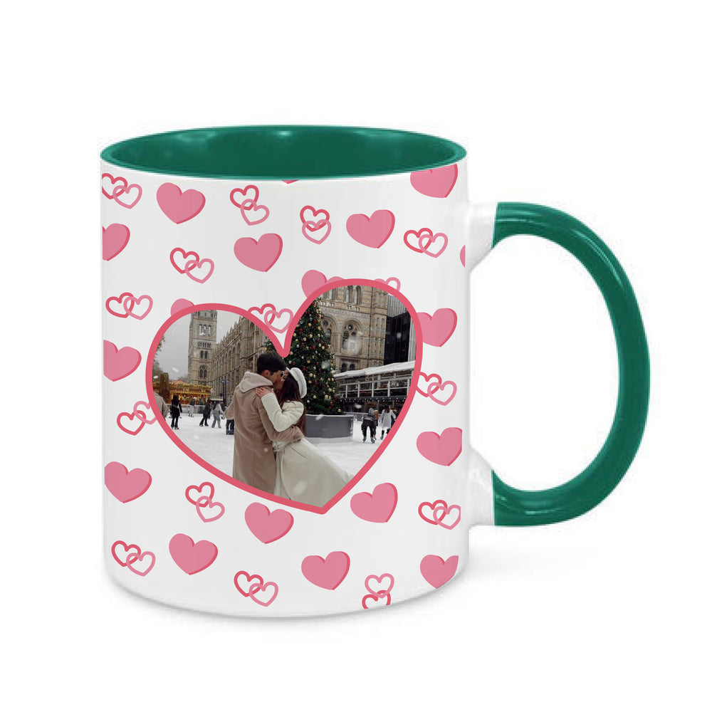 Personalised Valentine Photo Heart Handle Mug