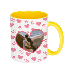 Personalised Valentine Photo Heart Handle Mug