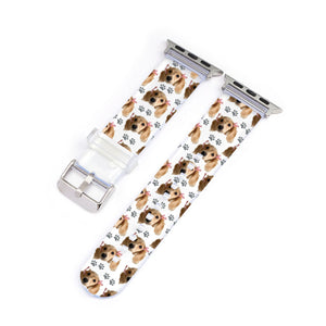 Personalised Pet Portrait Pattern Clear Smartwatch Strap