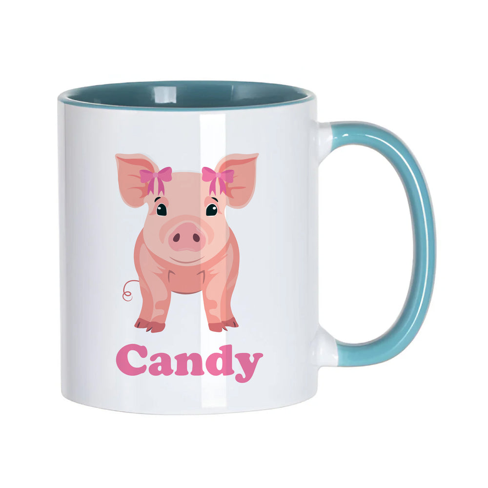 Personalised Coquette Pig Mug