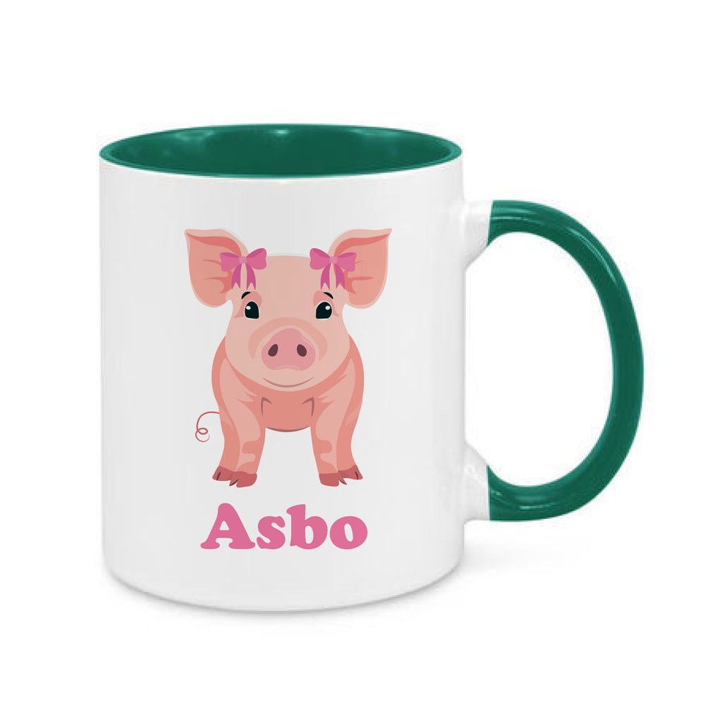 Personalised Coquette Pig Mug