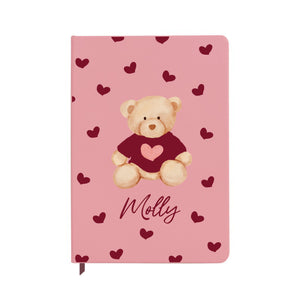 Personalised Burgundy Teddy Bear Notebook