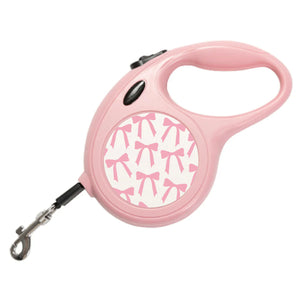 Pink Bows Retractable Dog Lead