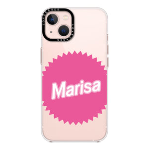 Personalised Pink Badge Name Premium Phone Case