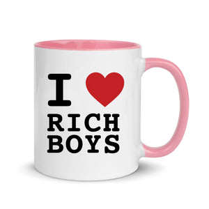 I Love Rich Boys Slogan White Mug