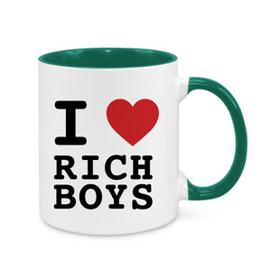 I Love Rich Boys Slogan White Mug