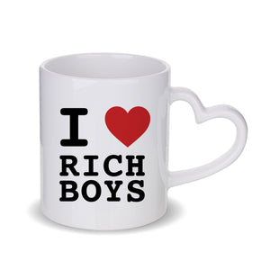 I Love Rich Boys Slogan White Mug