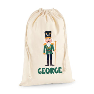 Personalised Green Nutcracker Santa Sack