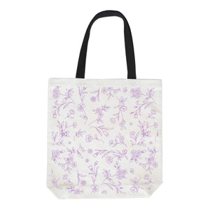 Purple Floral Pattern Shopper