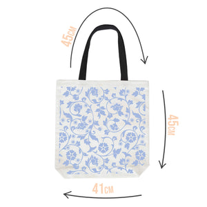 Blue Floral Pattern Shopper