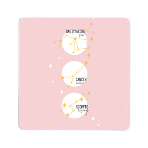 Personalised Sun, Moon & Rising Square Coaster