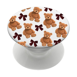 Burgundy Teddy Bears & Bows Kindle Grip Pop Holder & Stand