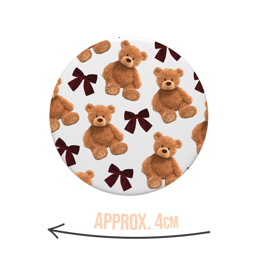 Burgundy Teddy Bears & Bows Kindle Grip Pop Holder & Stand