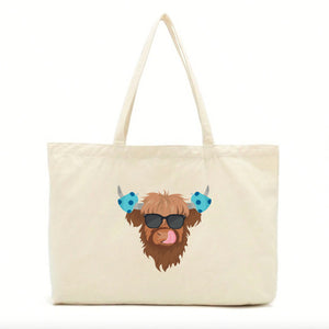 Swimmer Highland Cow Tote