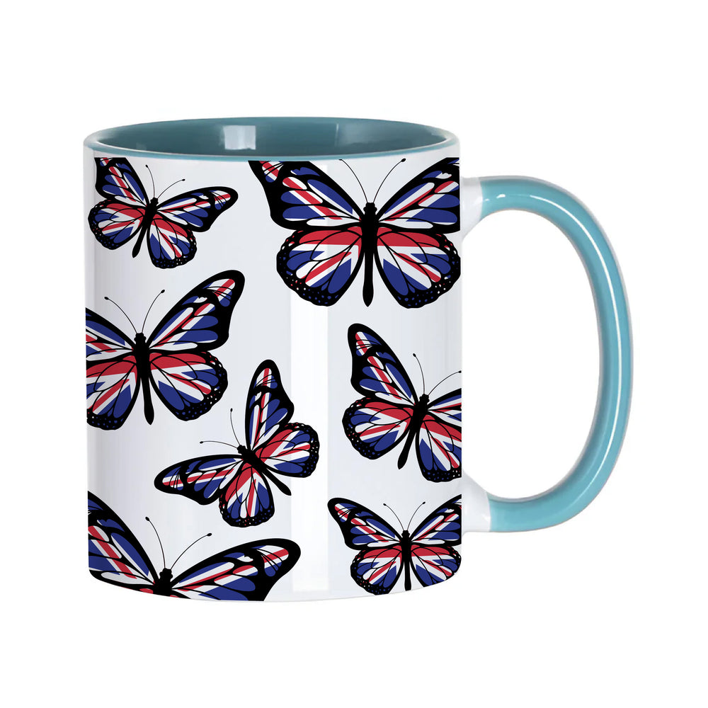 Union Jack Butterfly White Mug