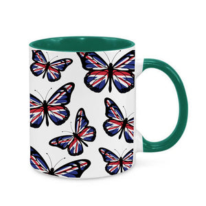 Union Jack Butterfly White Mug