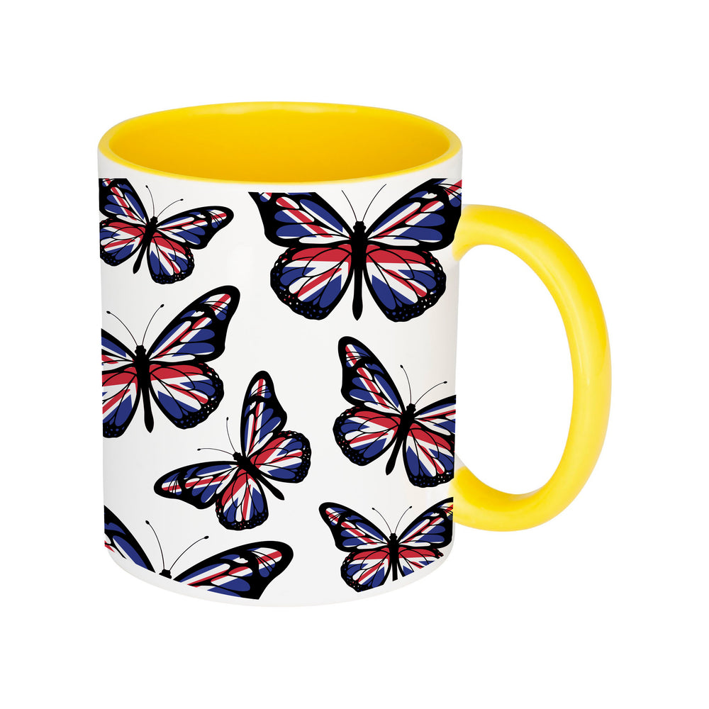 Union Jack Butterfly White Mug