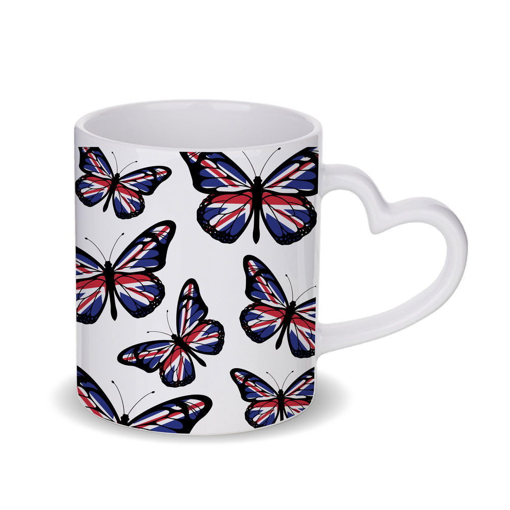 Union Jack Butterfly White Mug