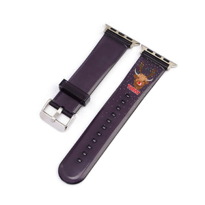 Personalised Reindeer Highland Cow Black Smartwatch Strap