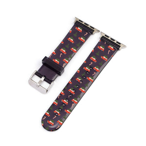 Red Christmas Hunt Black Smartwatch Strap