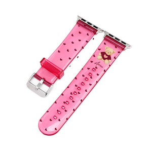 Personalised Burgundy Teddy Bear Smartwatch Strap