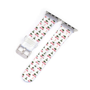 Pink Christmas Hunt Clear Smartwatch Strap