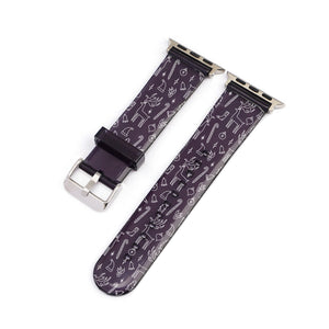 White Festive Season Black Smartwatch Strap