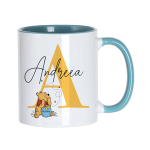 Personalised Winnie The Pooh Initial Mug