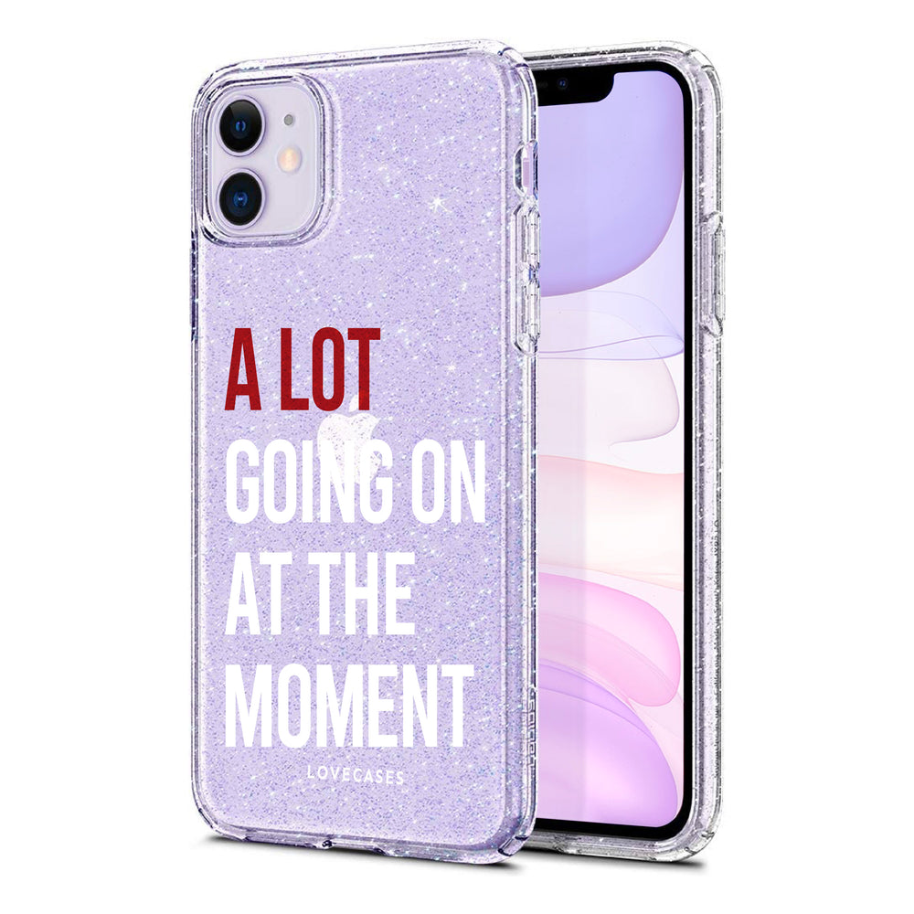 White A Lot Going On At The Moment Glitter Phone Case